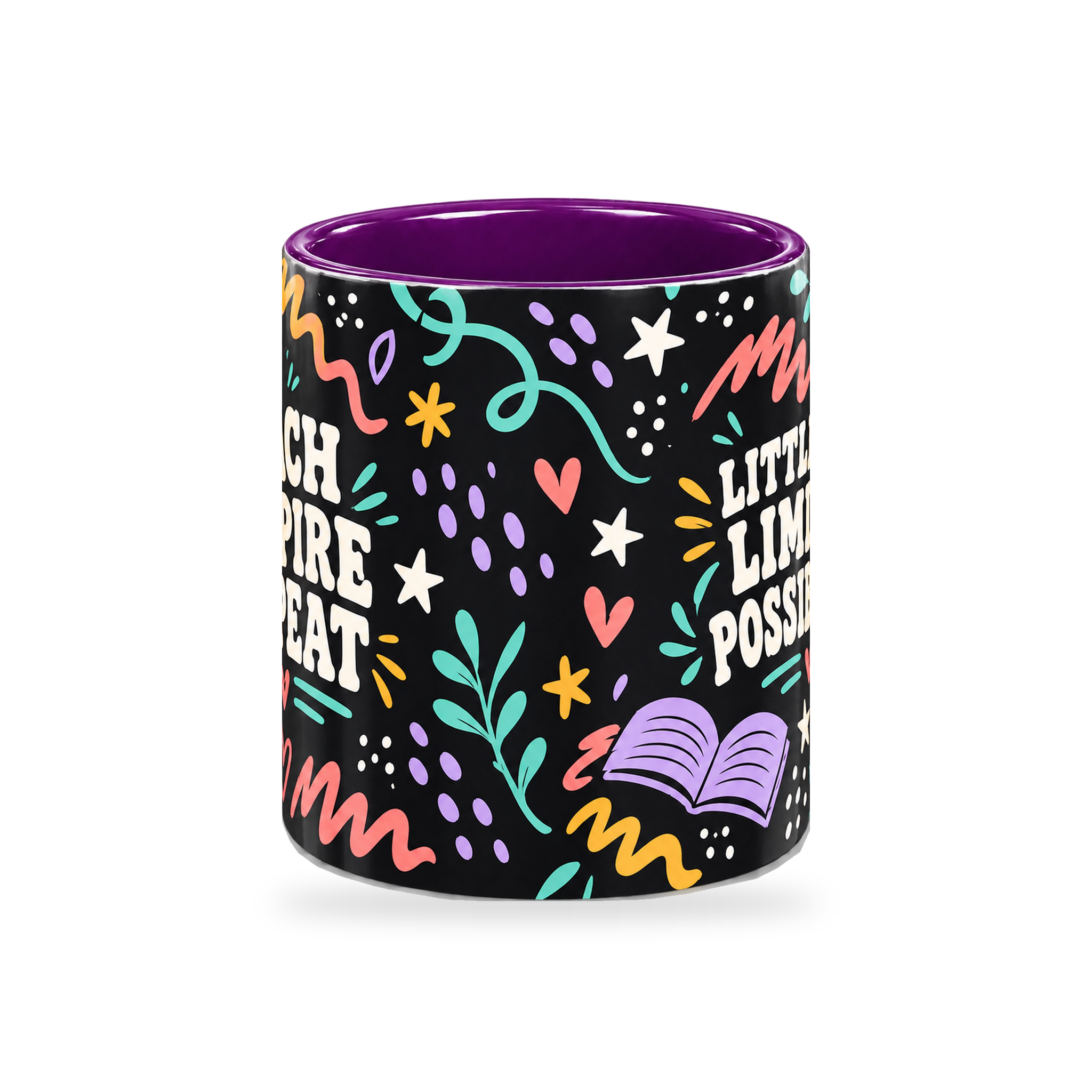 Midnight Bright Ideas Teacher Mug – 320ml — center view on a transparent background