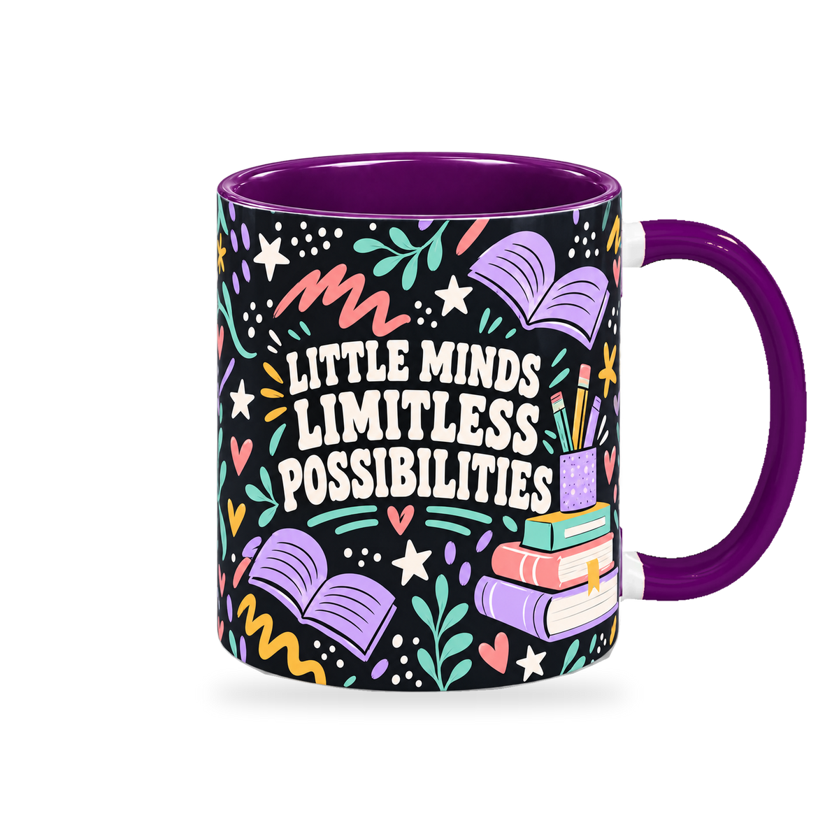 Midnight Bright Ideas Teacher Mug – 320ml — right view on a transparent background