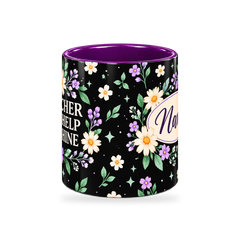 Midnight Daisy Teacher Mug – 320ml — center view on a transparent background