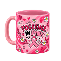 October Pink Pinktober Mug – Pink, 320ml, left handle view