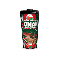 Oman 480ml tumbler front view with country design