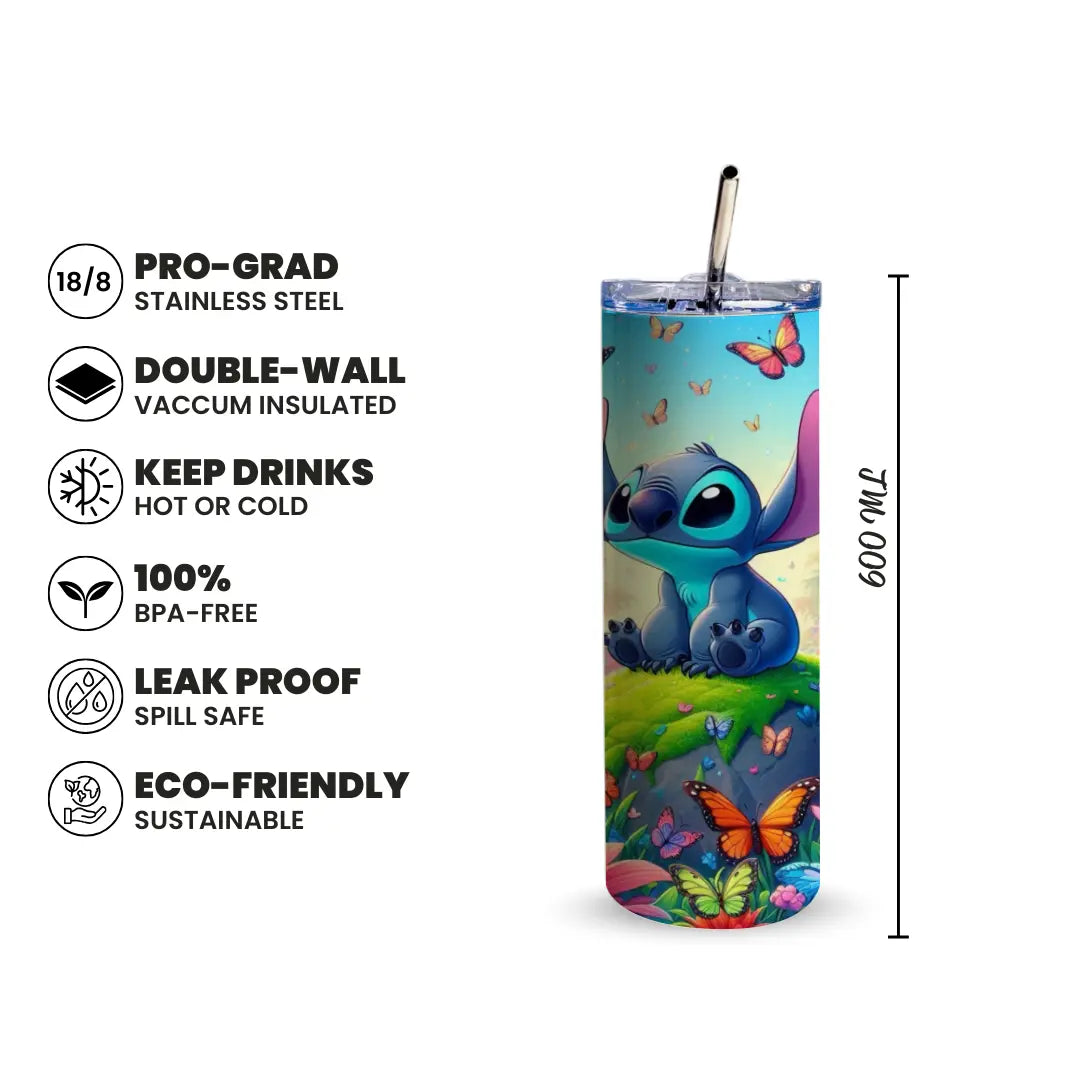 Stitch 600ml Tumbler with Straw Fann Bliss