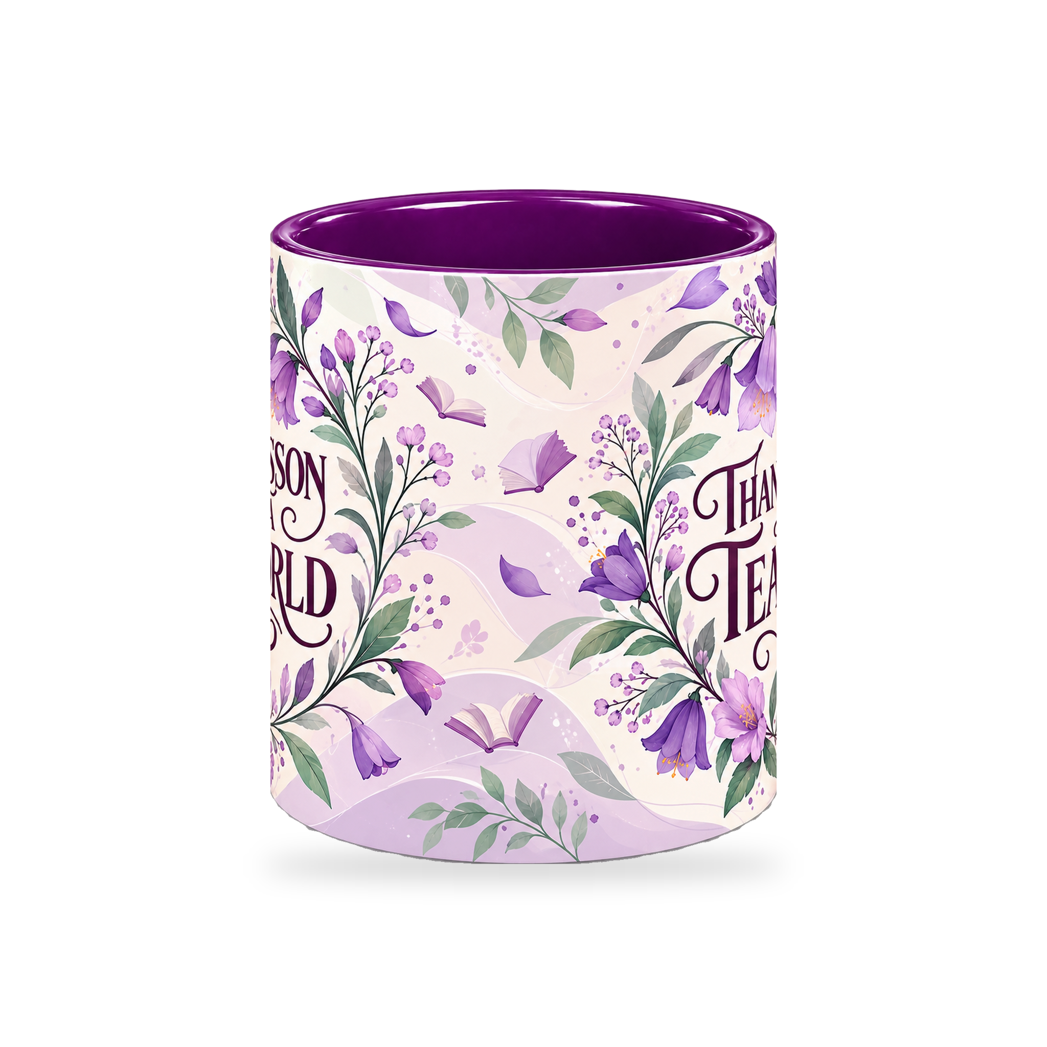 Orchid Knowledge Teacher Mug – 320ml — center view on a transparent background