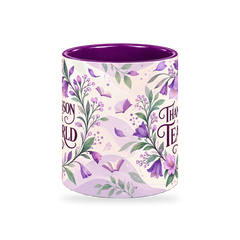Orchid Knowledge Teacher Mug – 320ml — center view on a transparent background