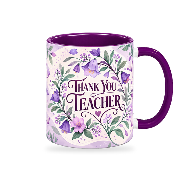 Orchid Knowledge Teacher Mug – 320ml, right view on a transparent background