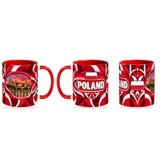 Poland Mug – 320ml — three matching angles together on a white background with a soft shadow