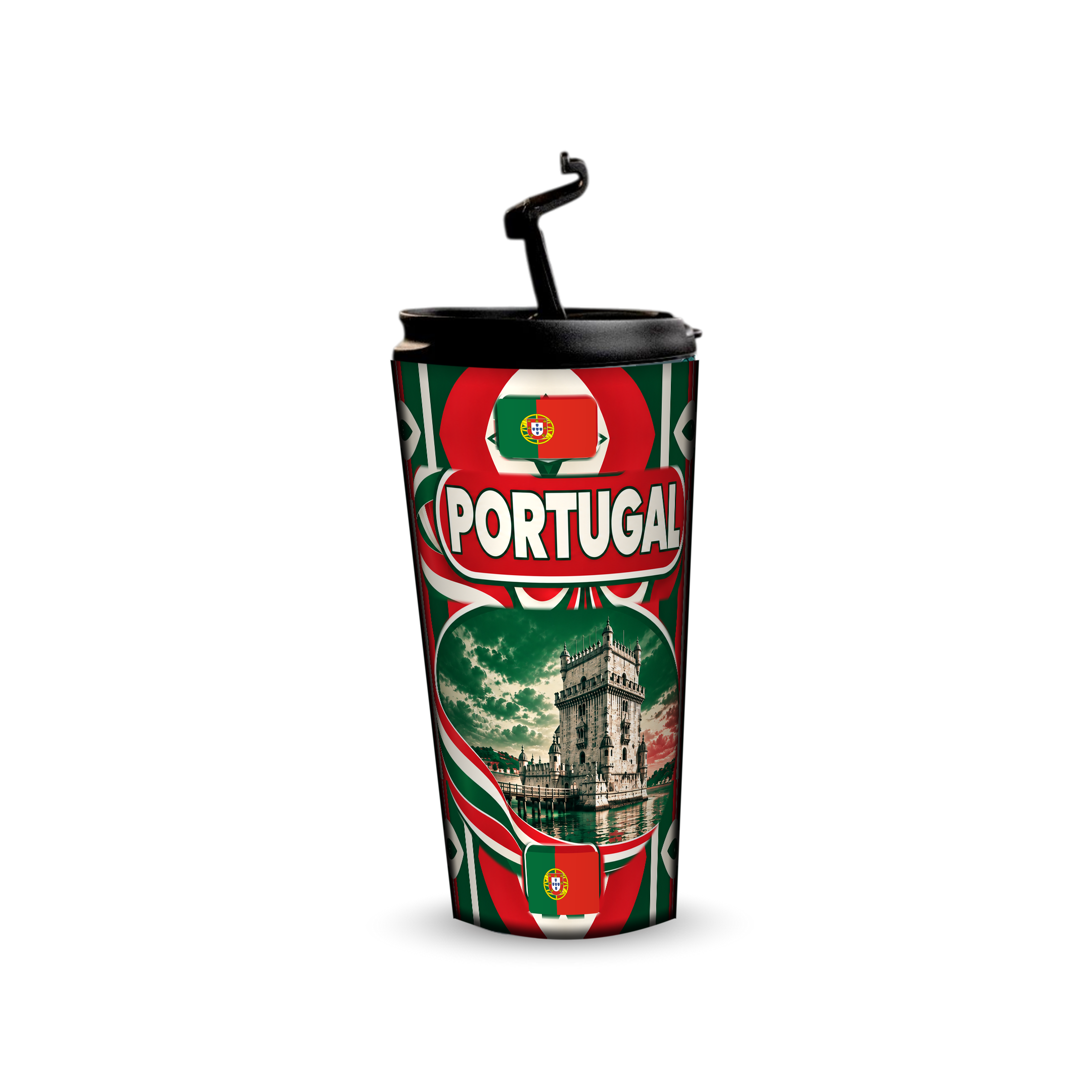 Portugal 480ml tumbler with reusable straw