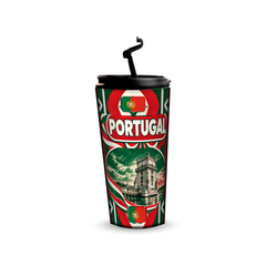 Portugal 480ml tumbler with reusable straw