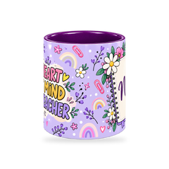 Purple Stationery Desk Teacher Mug – 320ml — center view on a transparent background
