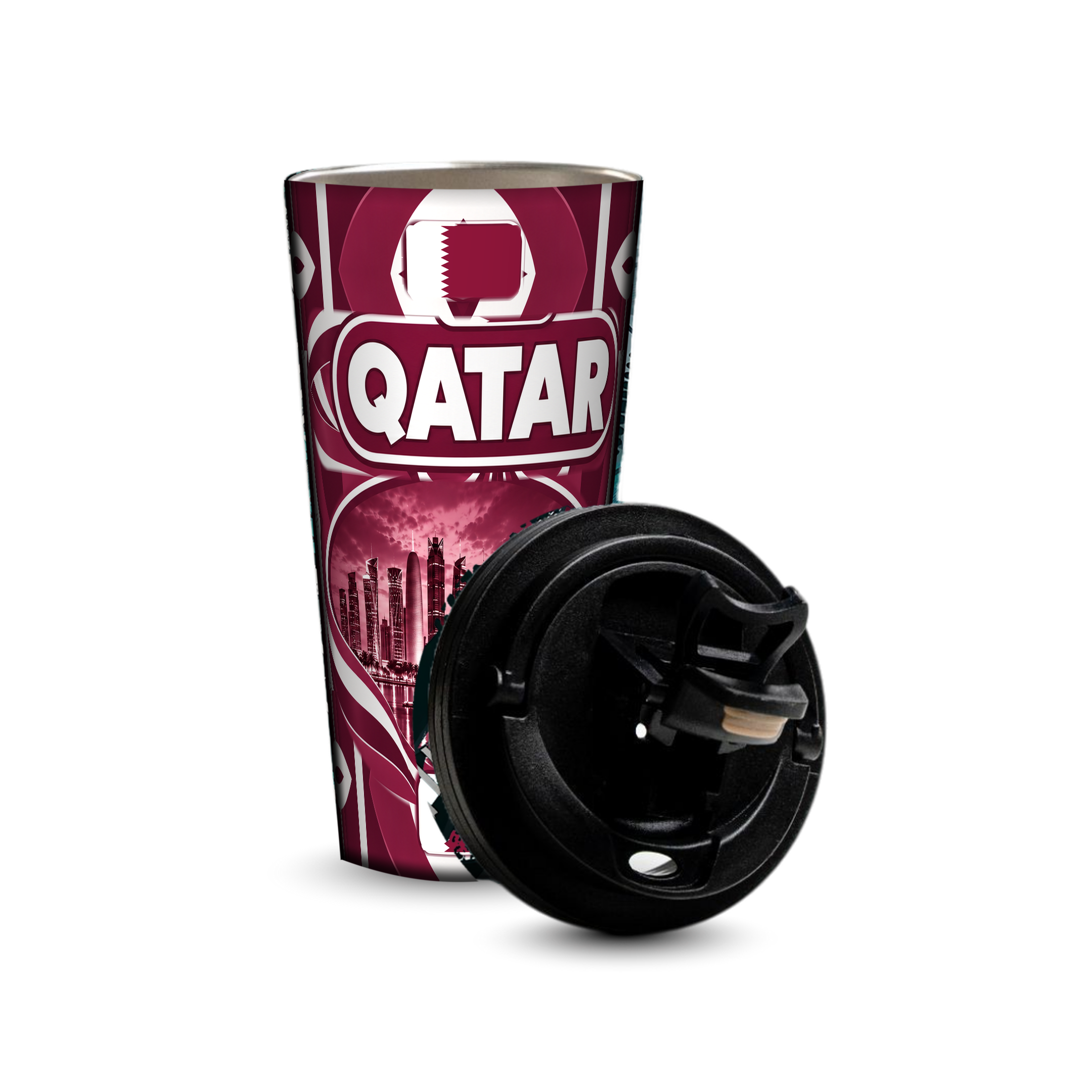 Qatar 480ml tumbler with removable leak-proof lid