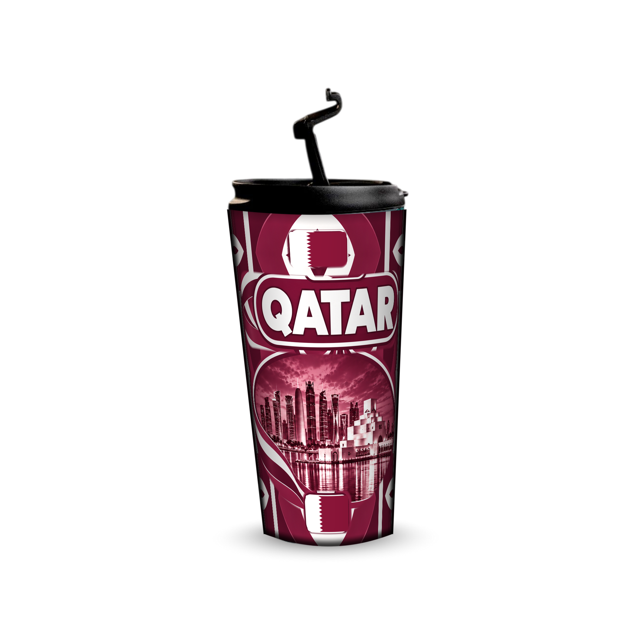 Qatar 480ml tumbler with reusable straw