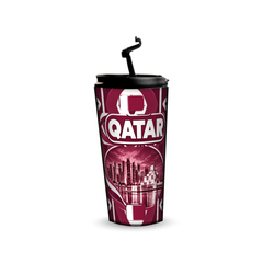 Qatar 480ml tumbler with reusable straw