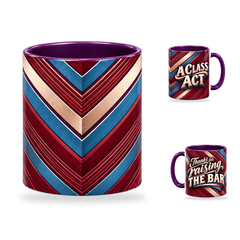 Raising The Bar Mug – 320ml, Purple ceramic mug, centre-pattern of the Teacher’s Day artwork