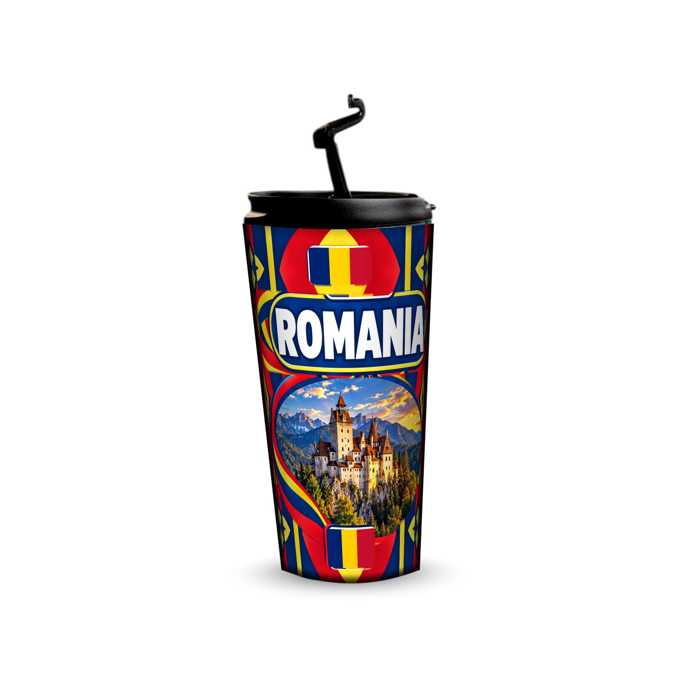 Romania 480ml tumbler with reusable straw