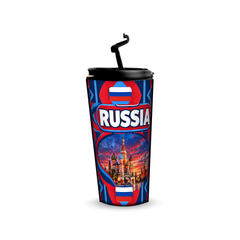 Russia 480ml tumbler with reusable straw