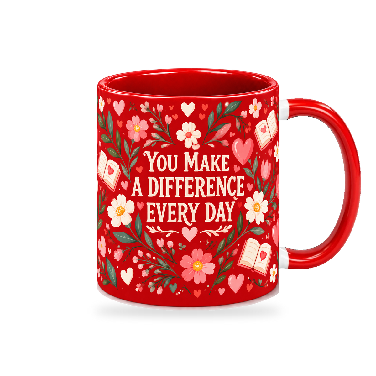 Scarlet Heart Lessons Teacher Mug – 320ml — right view on a transparent background
