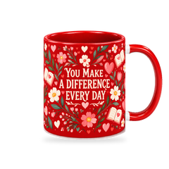 Scarlet Heart Lessons Teacher Mug – 320ml — right view on a transparent background