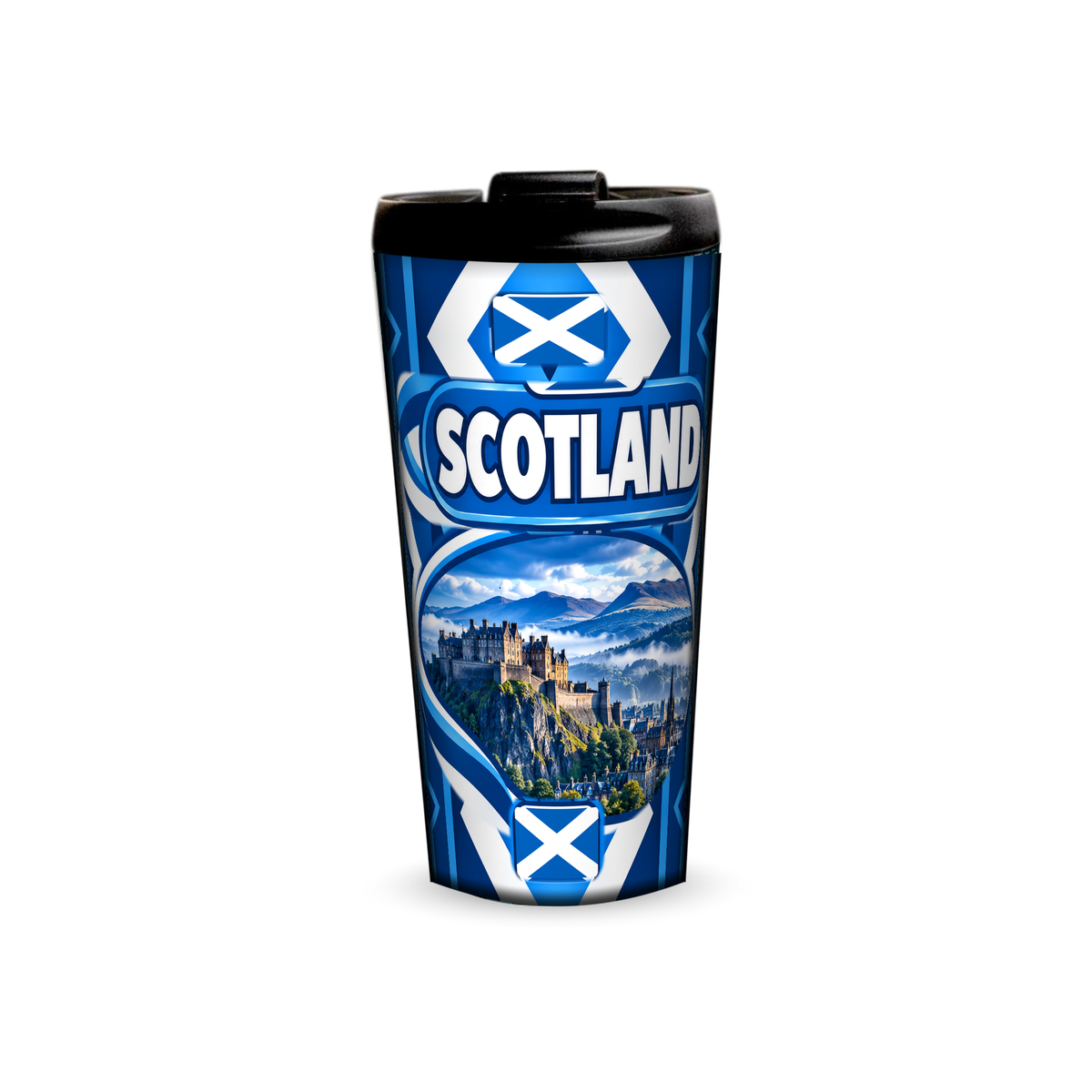 Scotland 480ml tumbler front view with country design