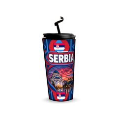 Serbia 480ml tumbler with reusable straw