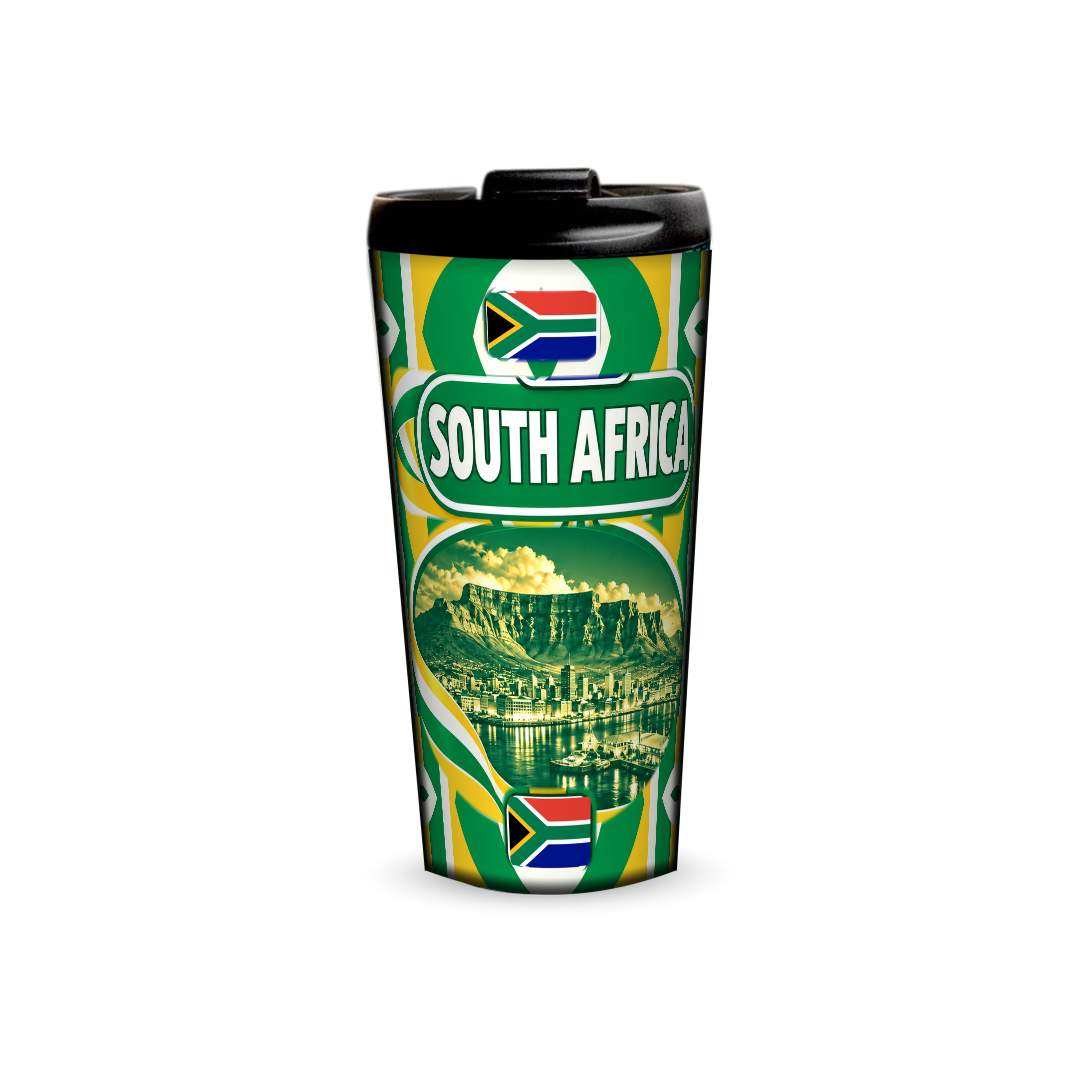 South Africa 480ml tumbler front view with country design