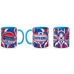 South Korea Mug – 320ml — three matching angles together on white with a soft shadow