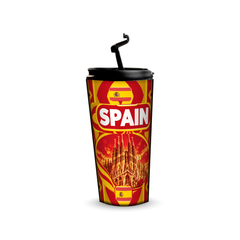 Spain 480ml tumbler with reusable straw