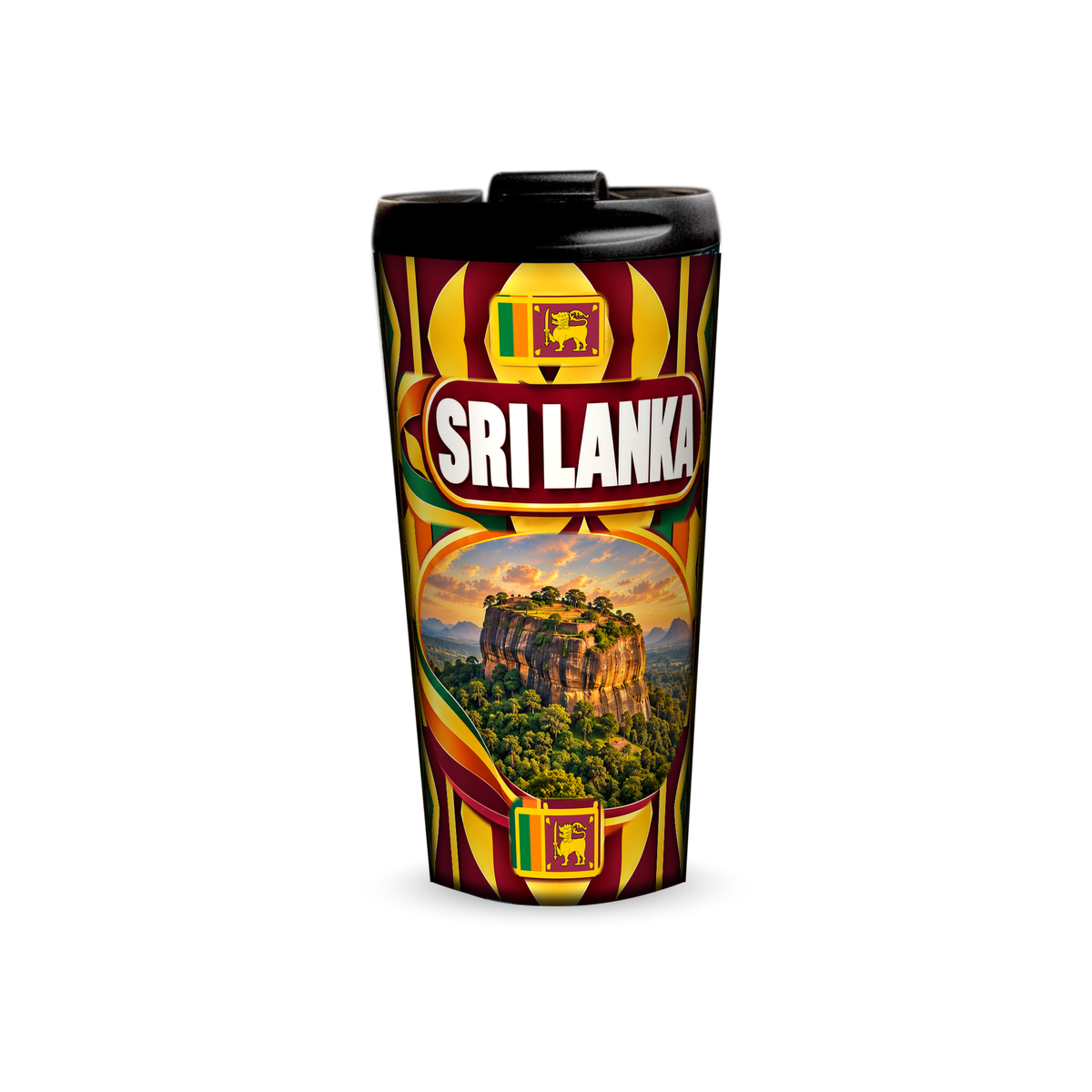 Sri Lanka 480ml tumbler front view with country design