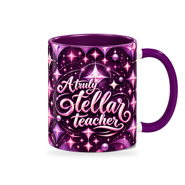 Stellar Teacher Mug – 320ml, right view on a transparent background