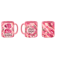 Still Blooming Pinktober Mug – Pink, 320ml, three-view overview