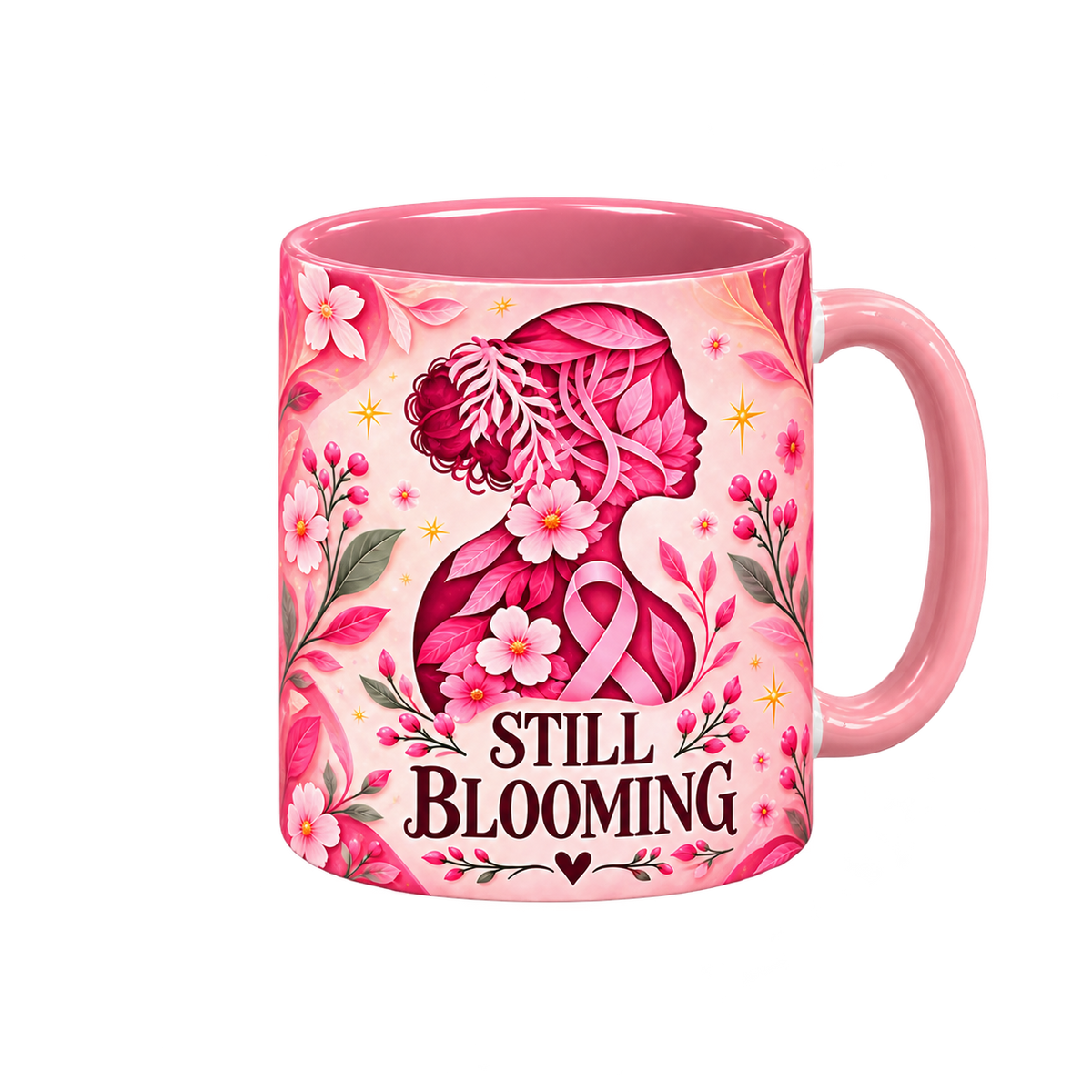 Still Blooming Pinktober Mug – Pink, 320ml, right handle view