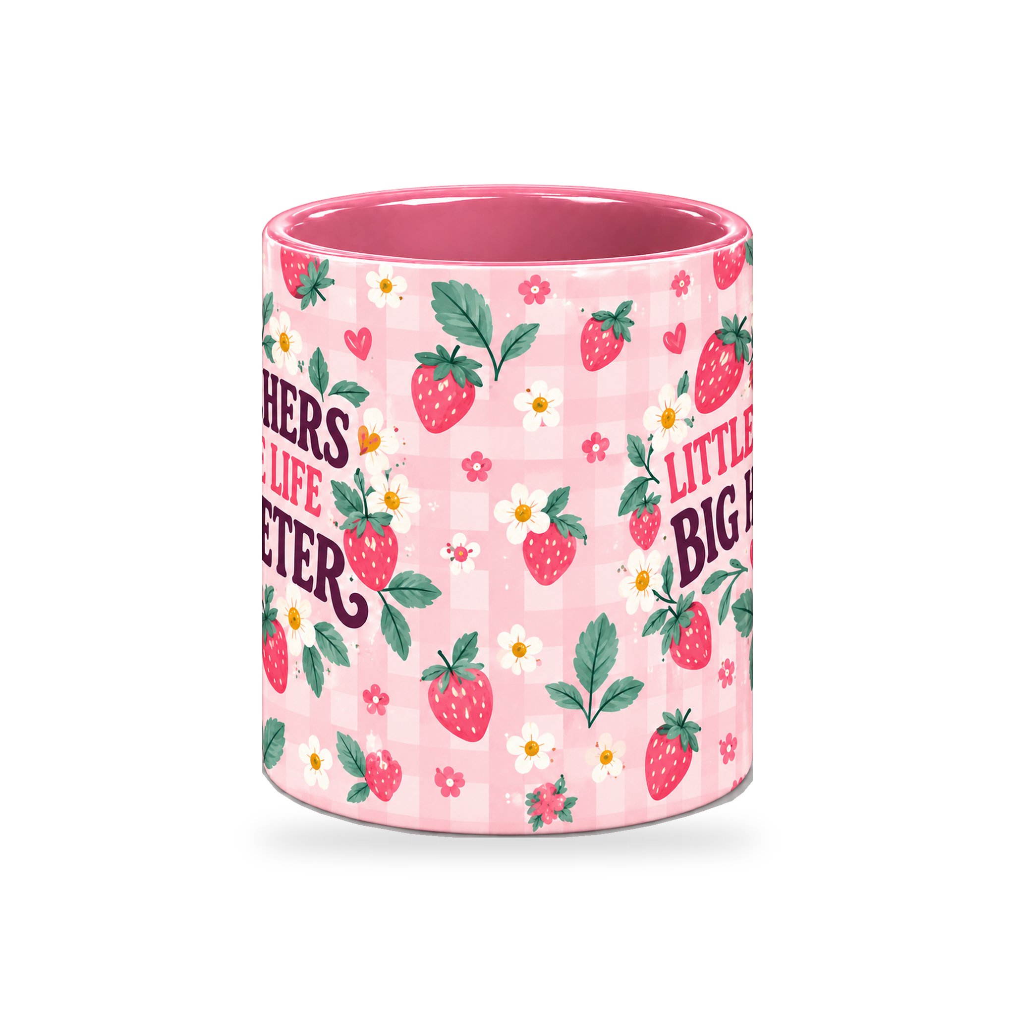 Strawberry Classroom Teacher Mug – 320ml — center view on a transparent background