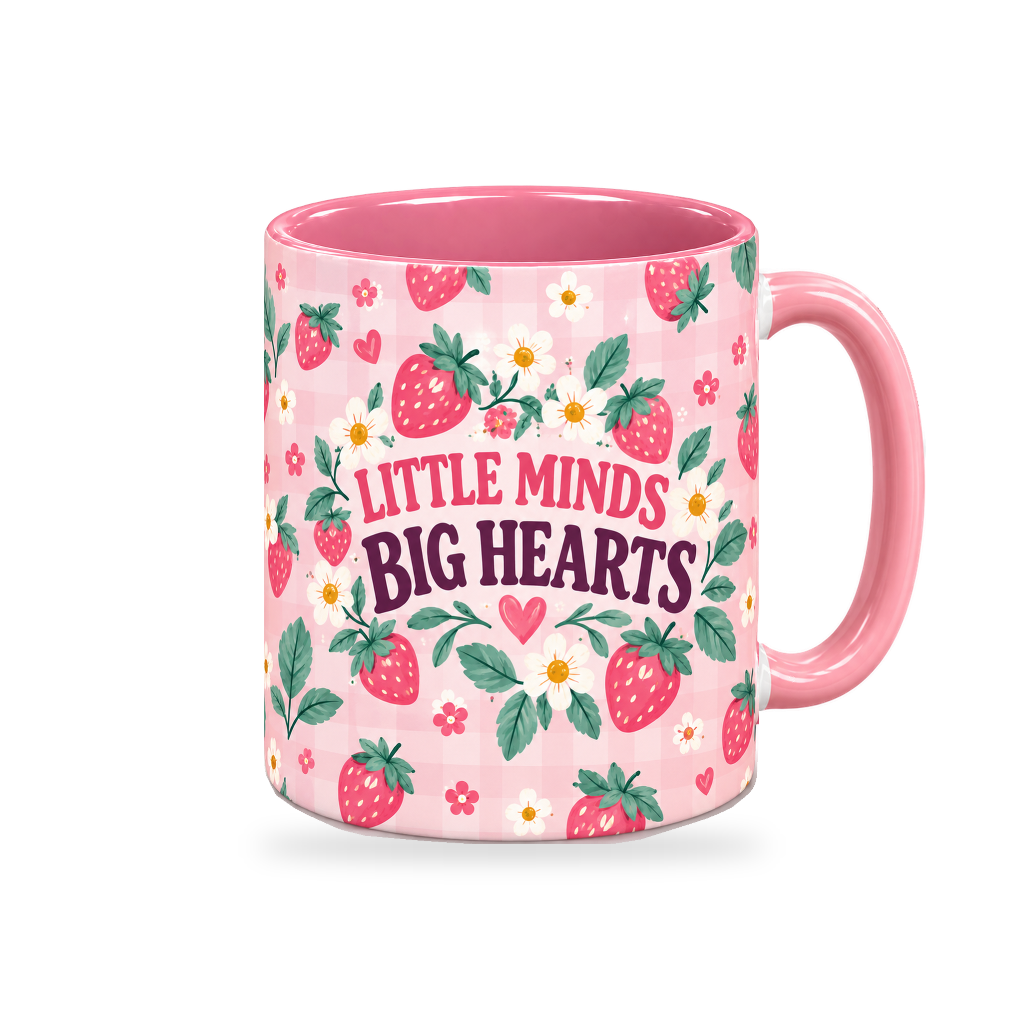 Strawberry Classroom Teacher Mug – 320ml — right view on a transparent background