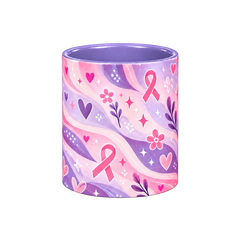 Stronger Together Pinktober Mug – Light Purple, 320ml, centre wrap view