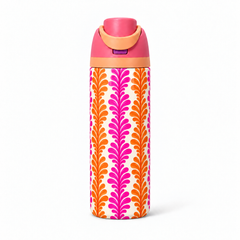 Sunset Plumes Free Sip Bottle 720ML with Pink-Orange lid - full wrap bottle