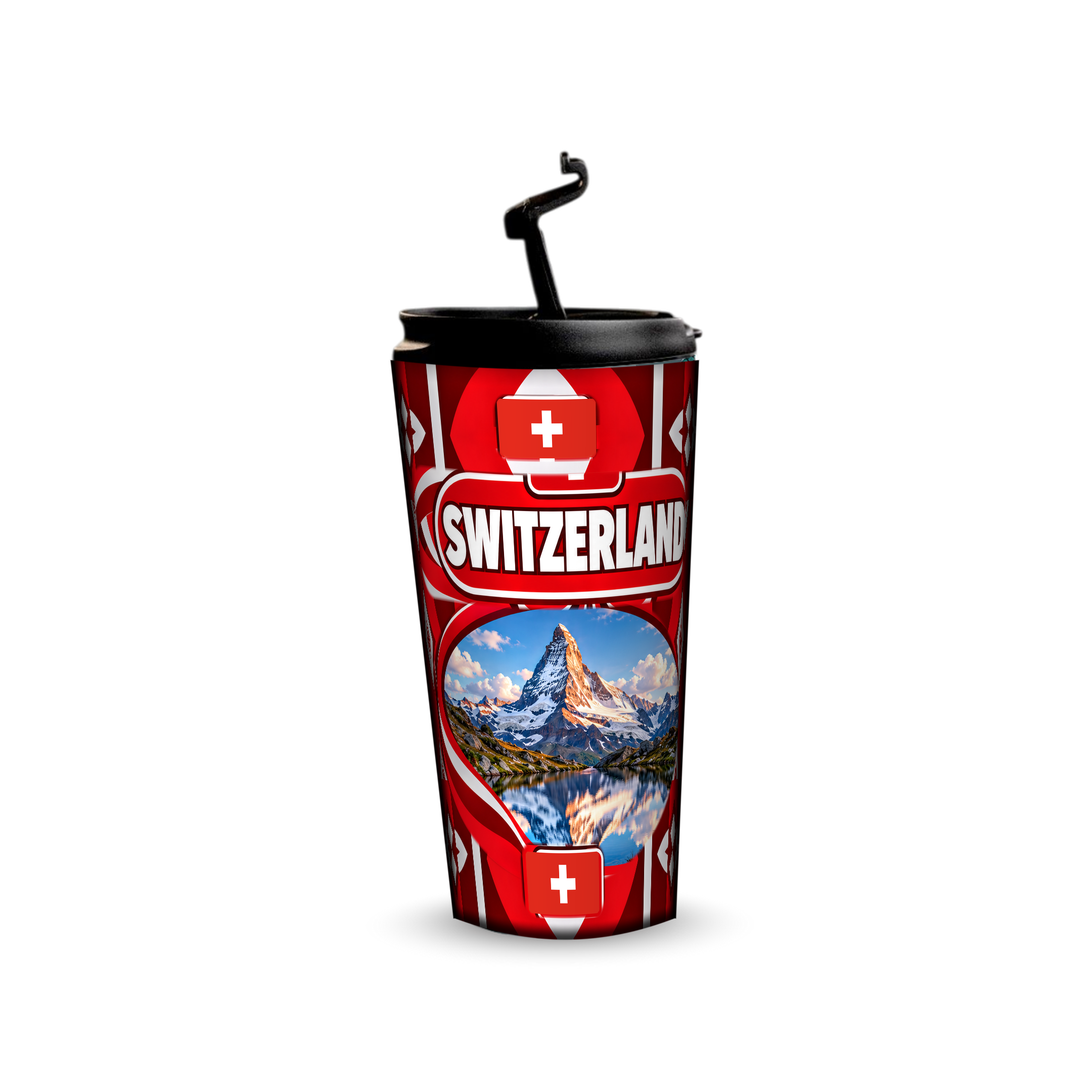Switzerland 480ml tumbler with reusable straw