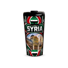 Syria 480ml tumbler front view with country design