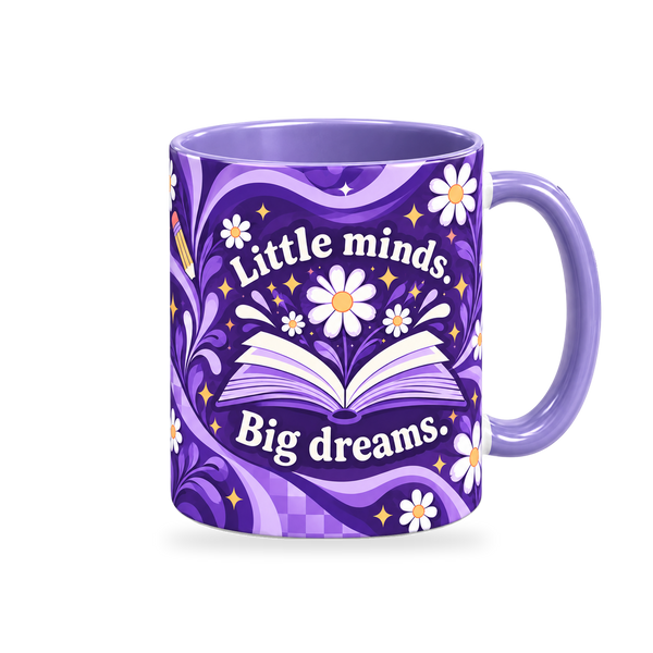 Teach Love Inspire Mug – 320ml, right view on a transparent background