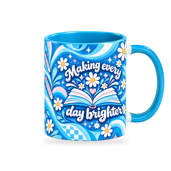 Teach Love Repeat Mug – 320ml, right view on a transparent background