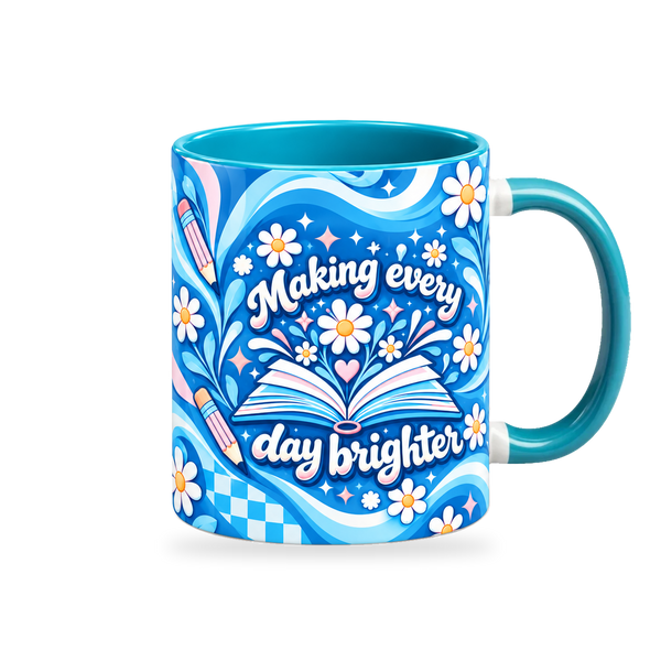 Teach Love Repeat Mug – 320ml, right view on a transparent background