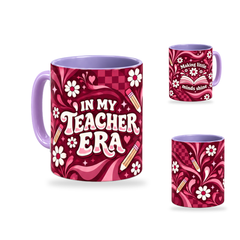 Teacher Era Mug – 320ml, Light Purple ceramic mug, opposite-side of the Teacher’s Day artwork