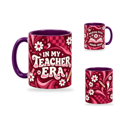 Teacher Era Mug – 320ml, Purple ceramic mug, opposite-side of the Teacher’s Day artwork