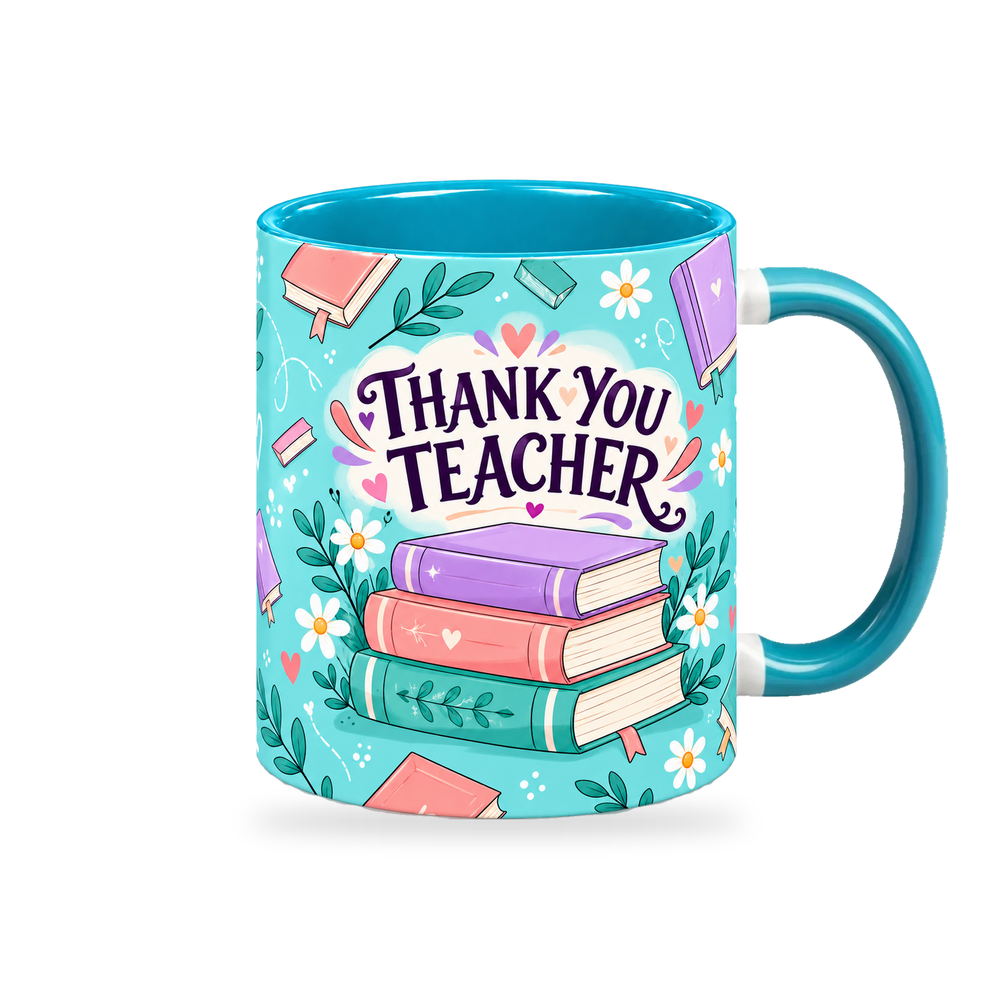 Tiffany Book Club Teacher Mug – 320ml — right view on a transparent background