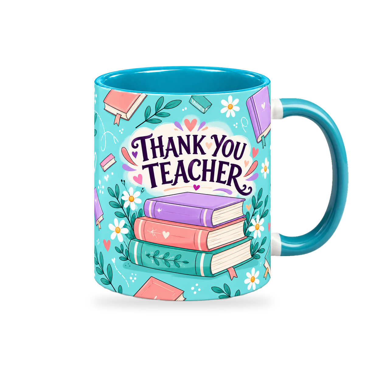 Tiffany Book Club Teacher Mug – 320ml — right view on a transparent background