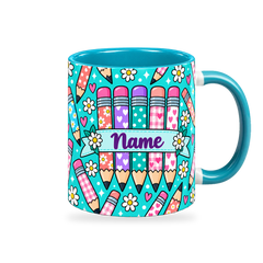 Tiffany Pencil Parade Teacher Mug – 320ml — right view on a transparent background