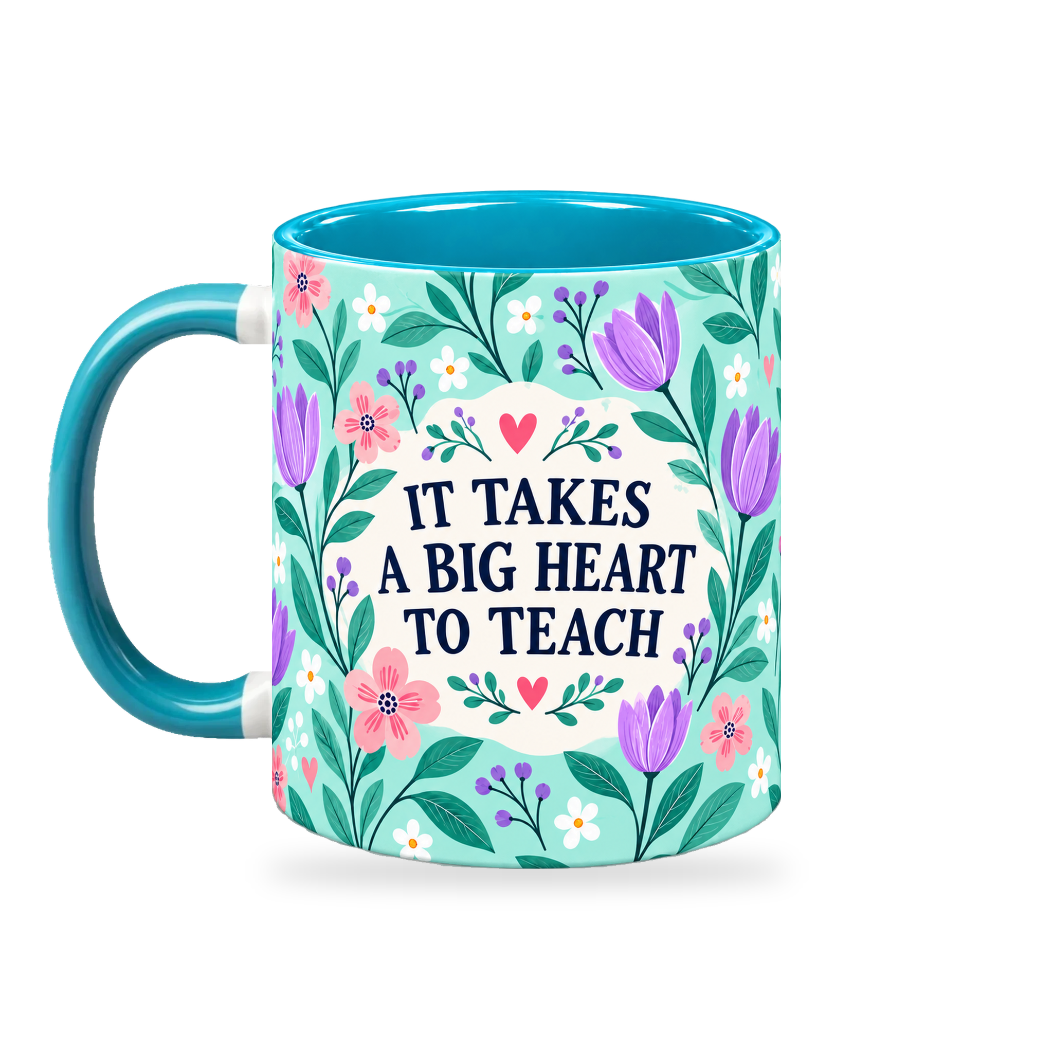 Tiffany Tulip Tile Teacher Mug – 320ml — left view on a transparent background