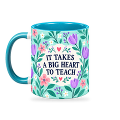 Tiffany Tulip Tile Teacher Mug – 320ml — left view on a transparent background