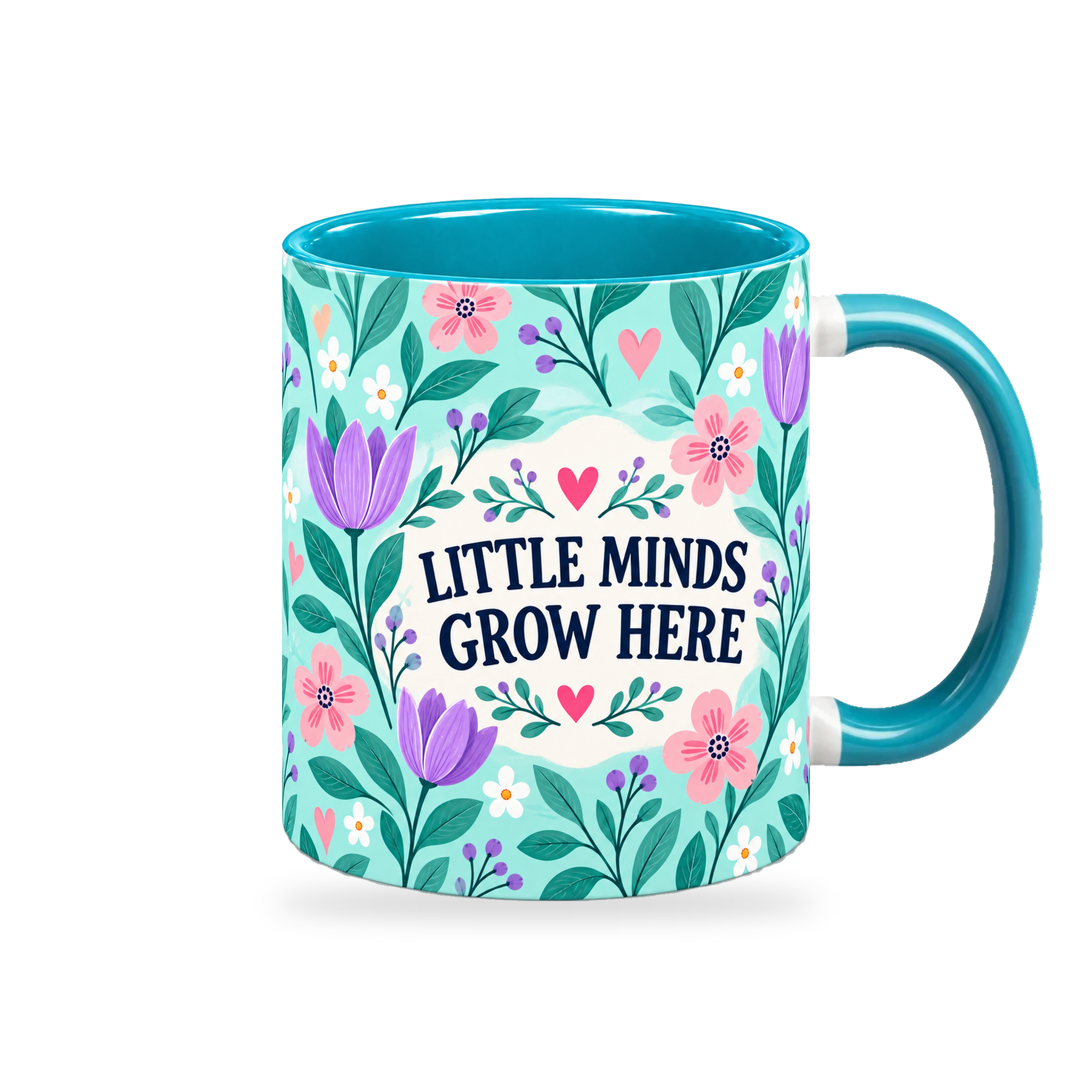 Tiffany Tulip Tile Teacher Mug – 320ml — right view on a transparent background