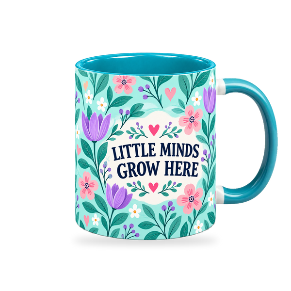 Tiffany Tulip Tile Teacher Mug – 320ml, right view on a transparent background