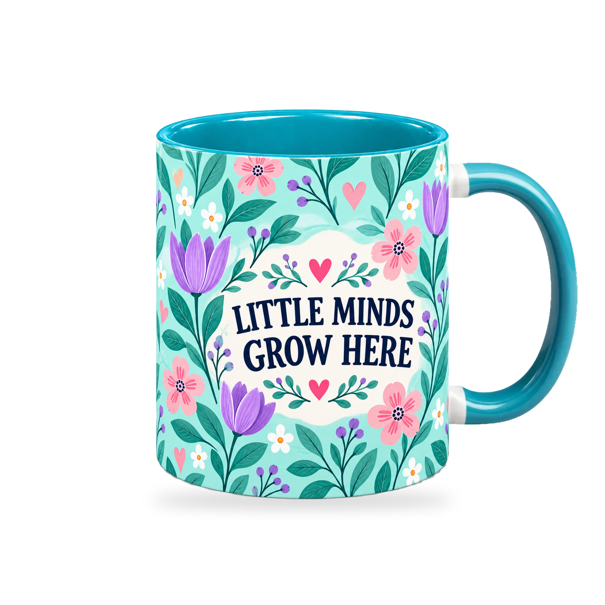Tiffany Tulip Tile Teacher Mug – 320ml — right view on a transparent background