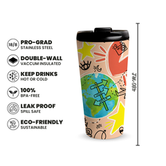 Travel Doodles 480ml Tumbler by Fann Bliss — 480ml capacity and key features